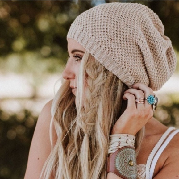 So Chill -Waffle Knit Slouch Beanie-Mocha - Picture 4 of 10